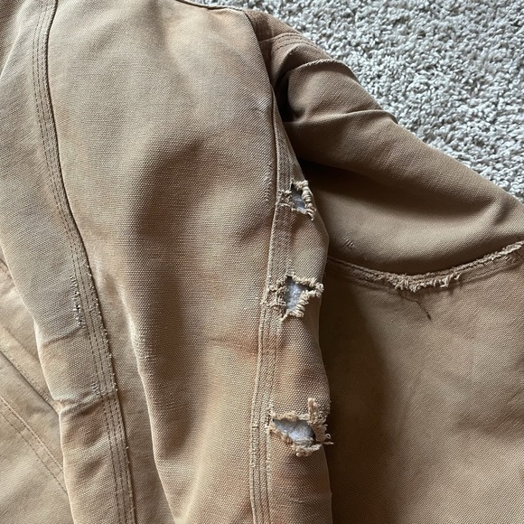 VTG Carhartt Mens Heavy Khaki‎ Canvas Barn Coat Mens XL USA Made Distressed - Picture 12 of 16